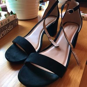 LIKE NEW Black Heels with Ankle Strap